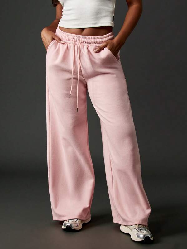Missguided Missguided X Playboy Wide Leg Sweatpants With Drawstring Waist
