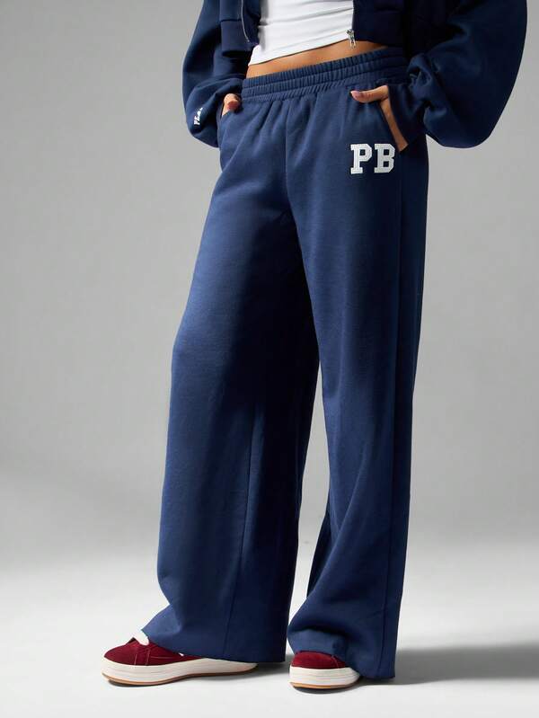 Missguided Missguided X Playboy Wide Leg Sweatpants With Embroidered Logo