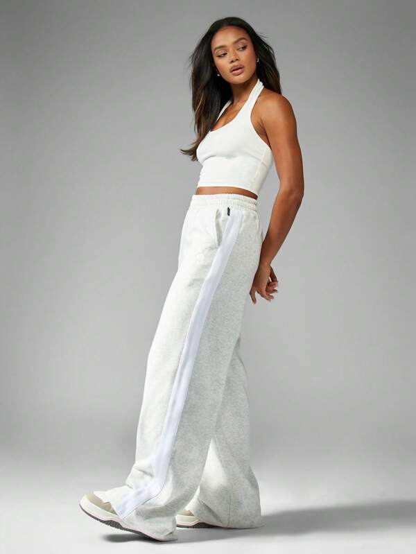 Missguided Missguided X Playboy Wide Leg Sweatpants With Side Stripe
