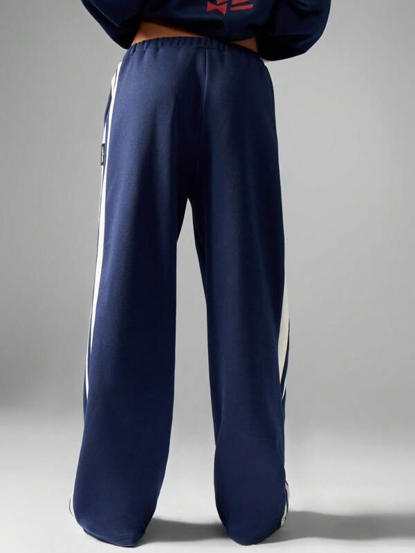Missguided Missguided X Playboy Wide Leg Varsity Stripe Retro Sweatpants