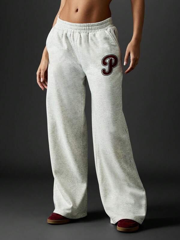 Missguided Missguided X Playboy Wide Leg Varsity Sweatpants With Graphic Print