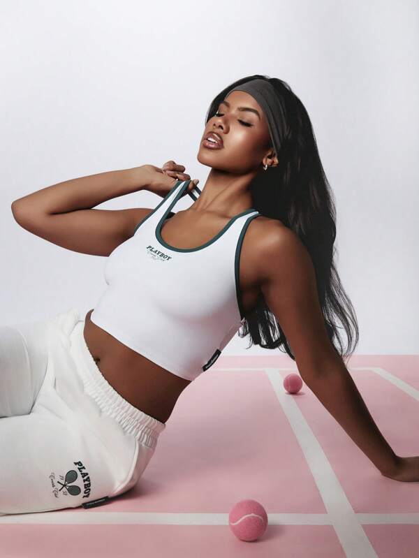 missguided Missguided x Playboy Workout Activewear Racerback Tank Top