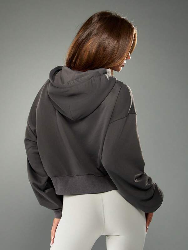 Missguided MISSGUIDED Zip Up Hooded Sweatshirt With Drawstring