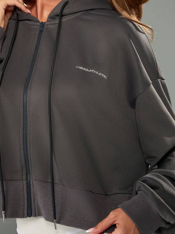 Missguided MISSGUIDED Zip Up Hooded Sweatshirt With Drawstring