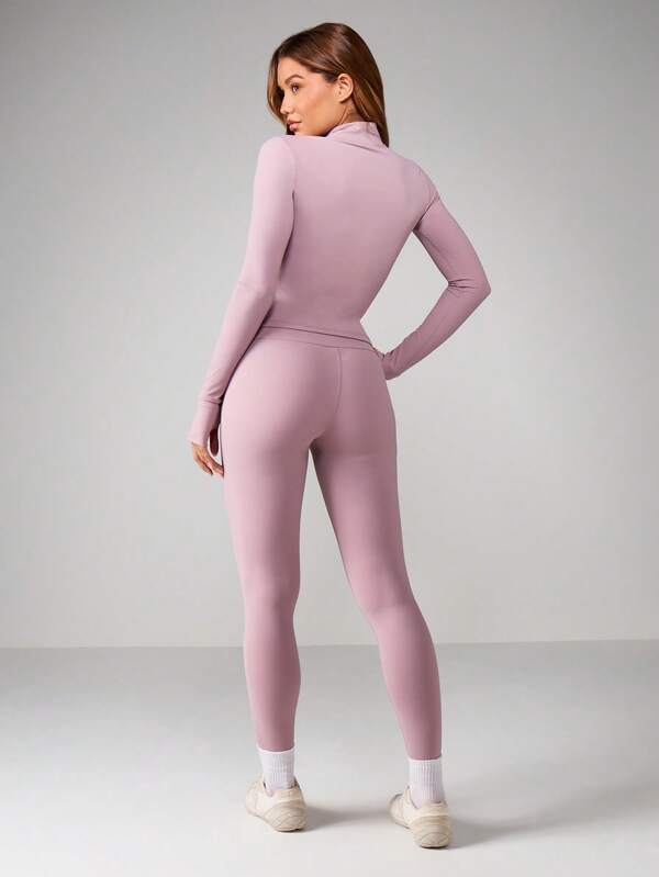 Missguided MISSGUIDED Zip-Up Sculpted Jacket And Seamless Leggings Set