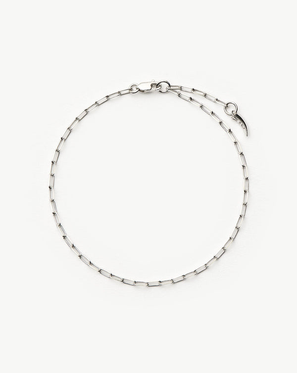 missoma 14ct Solid Gold Classic Paperclip Chain Bracelet | 14ct Solid White Gold