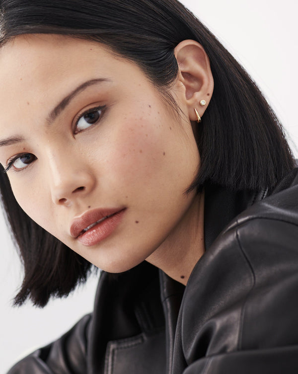 Missoma 14ct Solid Gold Classic Solitaire Diamond Stud Earrings