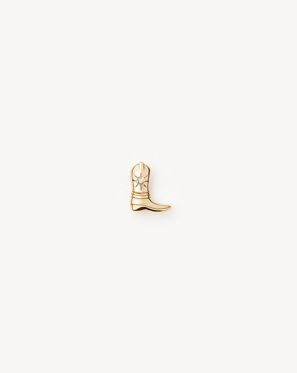 missoma 14ct Solid Gold Cowboy Boot Single Stud Earring