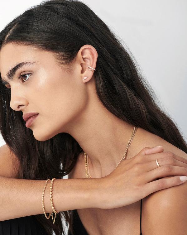 Missoma 14ct Solid Gold Diamond Lightning Stud Earrings