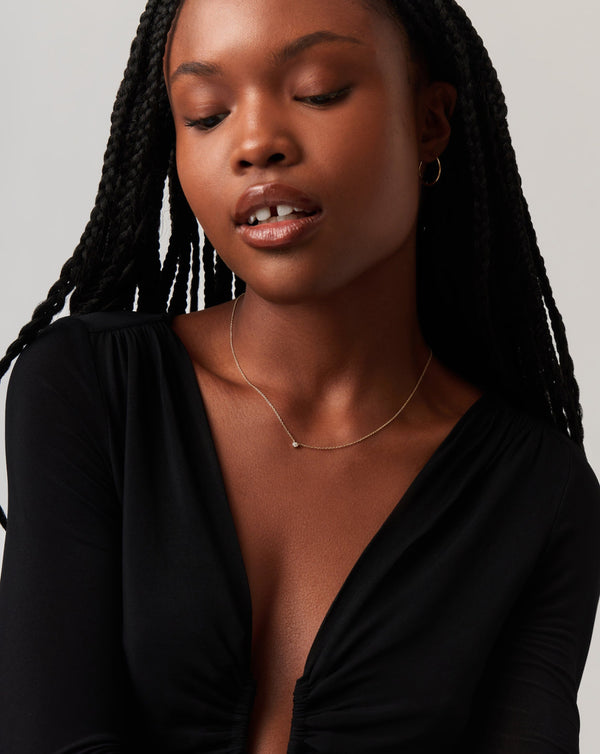 Missoma 14ct Solid Gold Diamond Solitaire Pendant Necklace