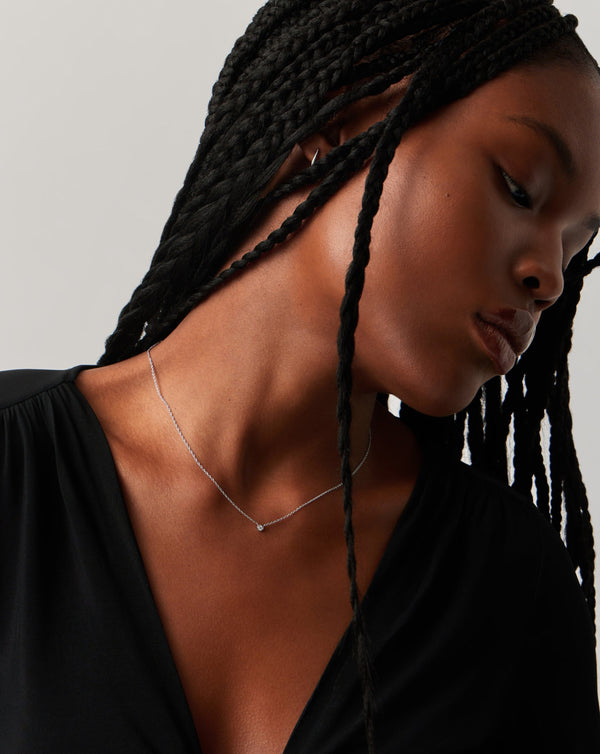 Missoma 14ct Solid Gold Diamond Solitaire Pendant Necklace