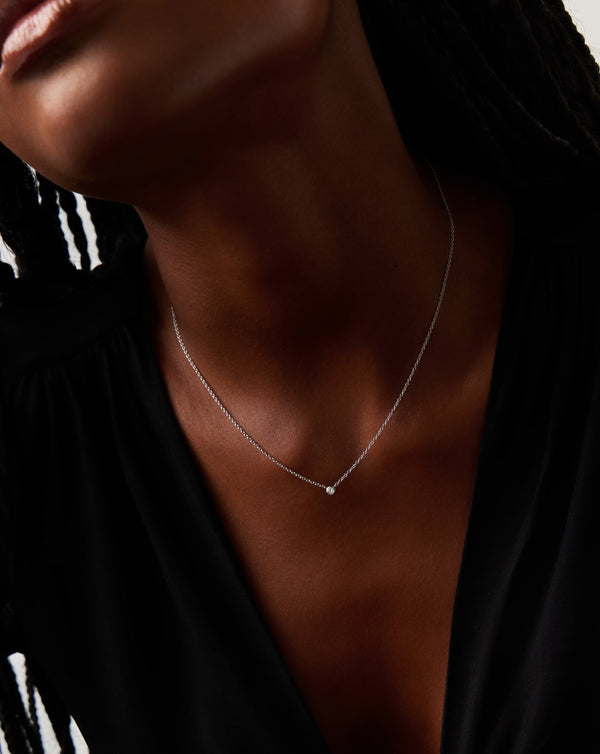 Missoma 14ct Solid Gold Diamond Solitaire Pendant Necklace