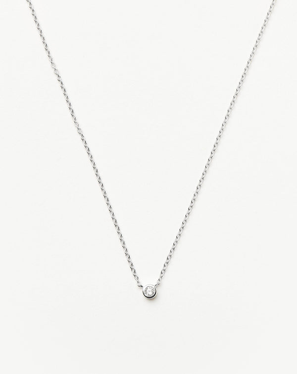 missoma 14ct Solid Gold Diamond Solitaire Pendant Necklace