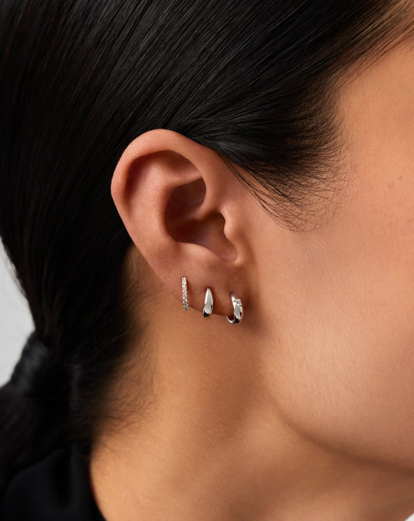 Missoma 14ct Solid Gold Single Diamond Dome Huggies UK