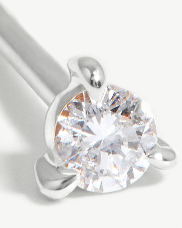 Missoma 14ct Solid Gold Small Single Solitaire Diamond Stud Earring