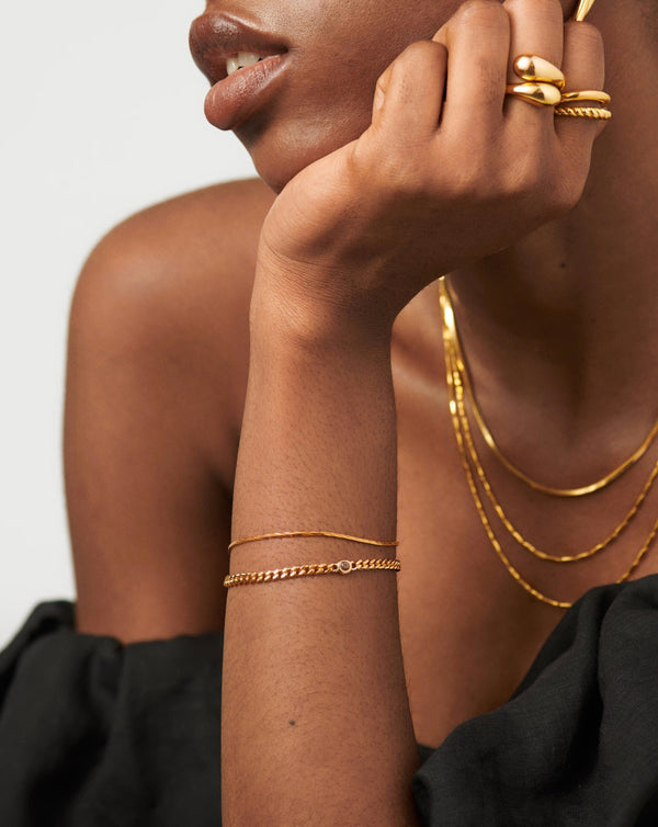 Missoma April Birthstone Chain Bracelet | 18ct Gold Vermeil/Crystal