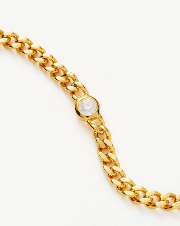 Missoma April Birthstone Chain Bracelet | 18ct Gold Vermeil/Crystal