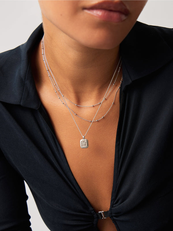 Missoma April Birthstone Necklace & Charm Earrings Set | Sterling Silver/Crystal Necklaces