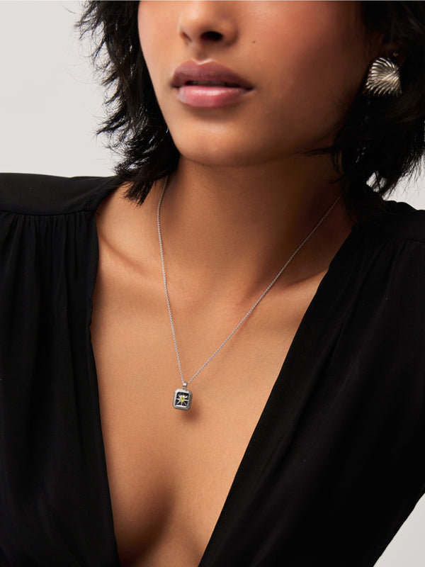 Missoma August Birthstone Necklace & Charm Earrings Set | Sterling Silver/Peridot Necklaces