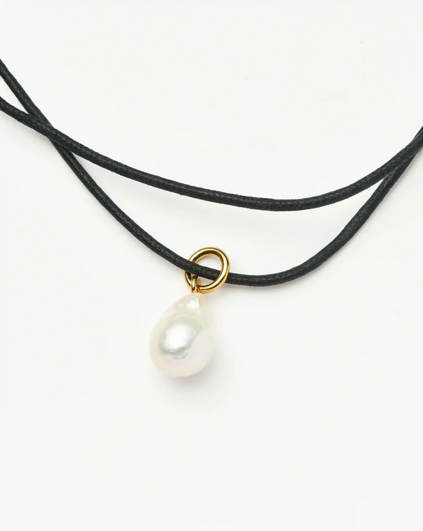 Missoma Baroque Pearl Cord Necklace | 18ct Gold Vermeil/Pearl