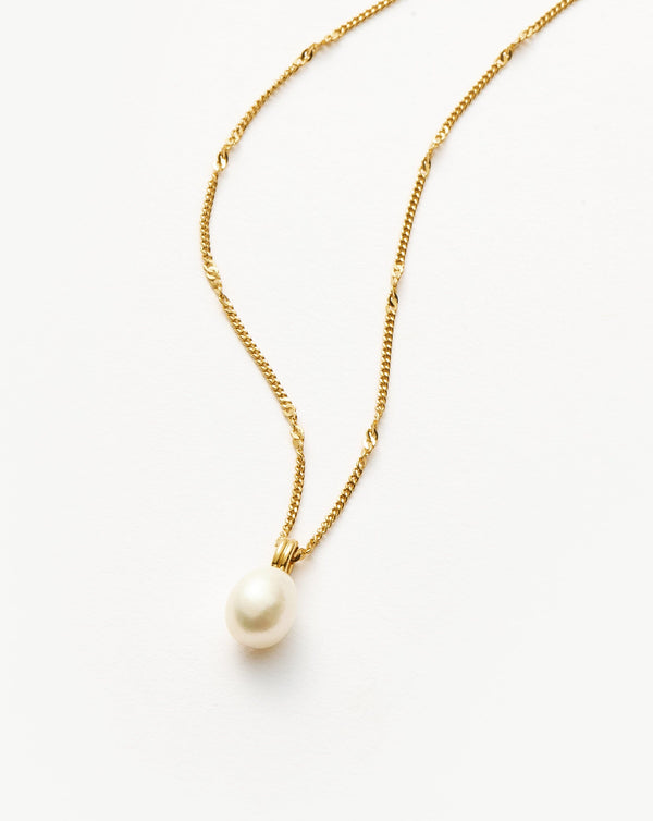 Missoma Baroque Pearl Twisted Chain Necklace | 18ct Gold Vermeil