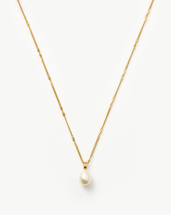 missoma Baroque Pearl Twisted Chain Necklace | 18ct Gold Vermeil