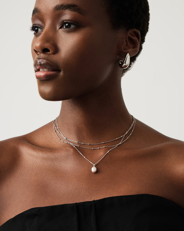 Missoma Baroque Pearl Twisted Chain Necklace | Sterling Silver