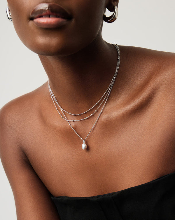 Missoma Baroque Pearl Twisted Chain Necklace | Sterling Silver