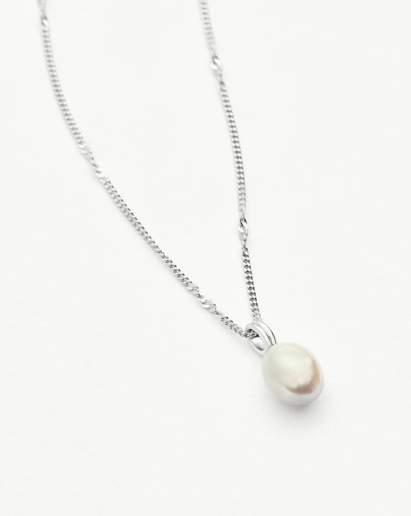 Missoma Baroque Pearl Twisted Chain Necklace | Sterling Silver