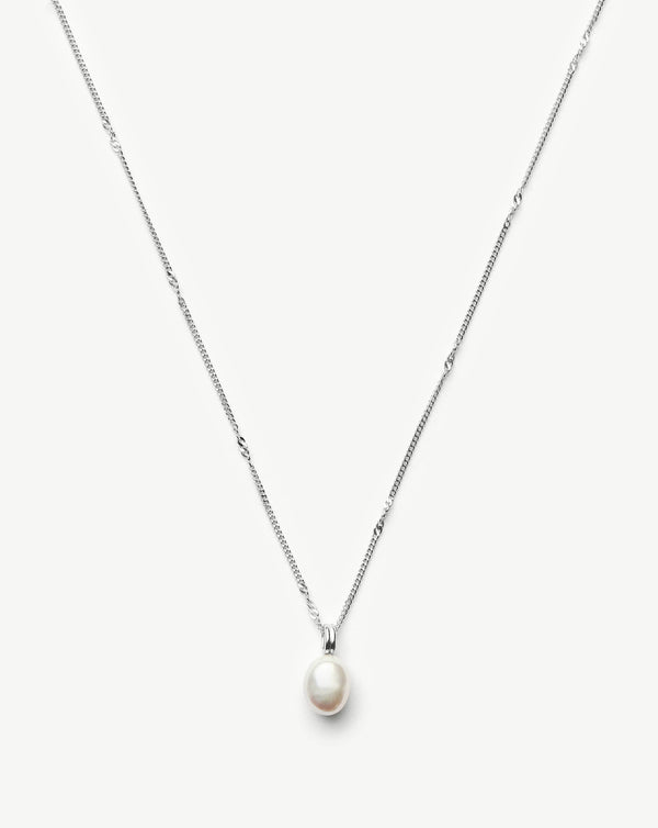 missoma Baroque Pearl Twisted Chain Necklace | Sterling Silver