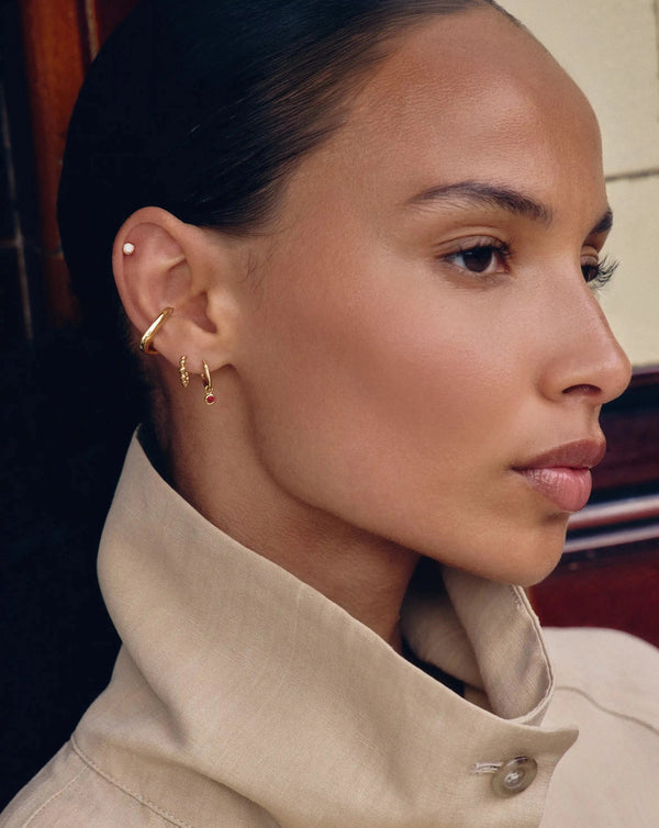 Missoma Beaded Mini Hoop Earrings | 18ct Gold Plated Earrings