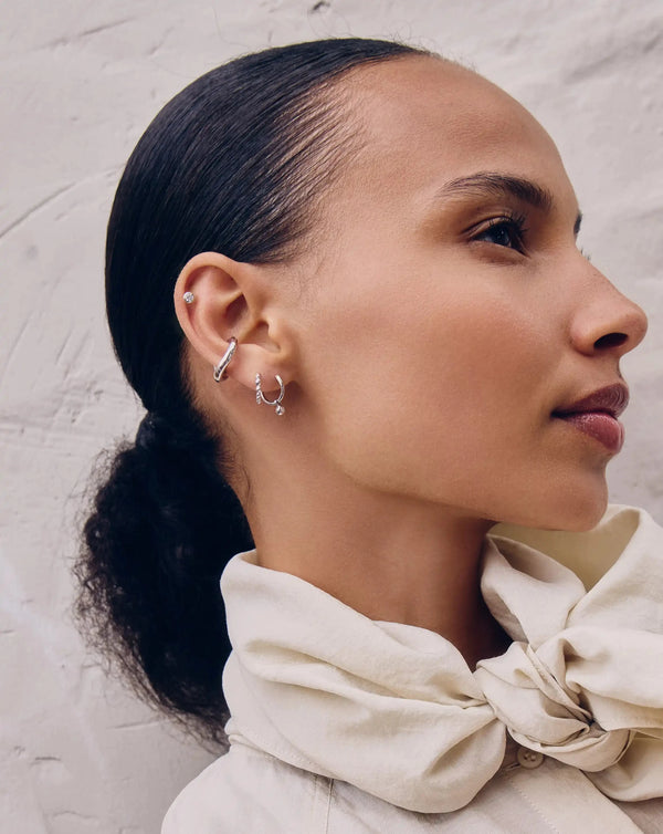 Missoma Beaded Mini Hoop Earrings | Silver Plated Earrings