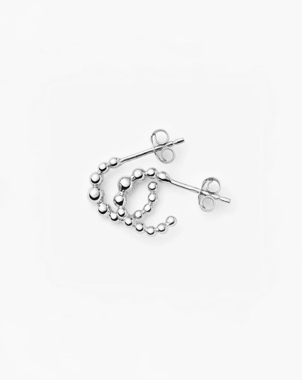 missoma Beaded Mini Hoop Earrings | Silver Plated Earrings
