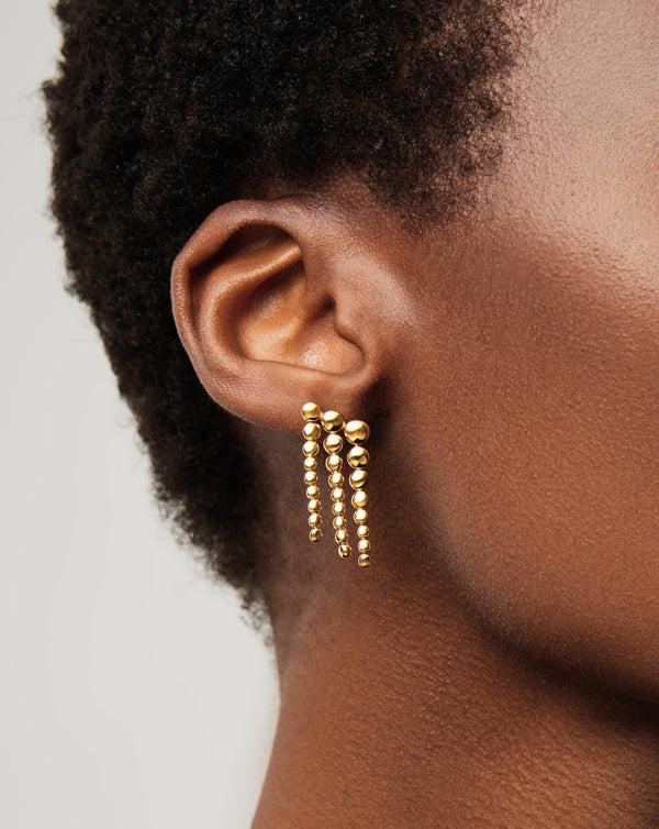 Missoma Beaded Waterfall Drop Earrings | 18ct Gold Vermeil