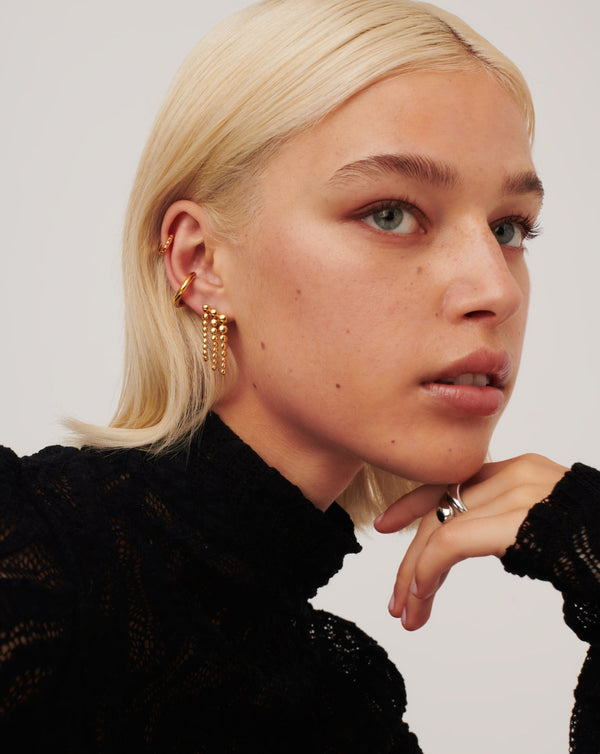 Missoma Beaded Waterfall Drop Earrings | 18ct Gold Vermeil