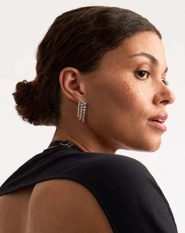 Missoma Beaded Waterfall Drop Earrings | Sterling Silver