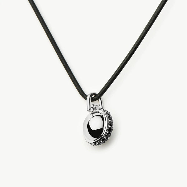 missoma Black Onyx Pendant Cord Necklace | Silver Plated Necklaces