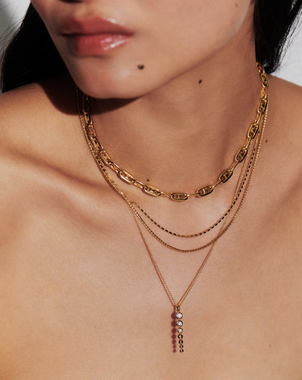 Missoma Box Link Double Chain Necklace | 18ct Gold Vermeil