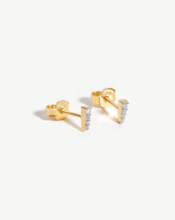missoma Celestial Pave Spike Stud Earrings | Gold/Cubic Zirconia