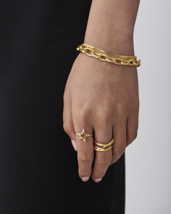 Missoma Celestial Pave Star Ring | 18ct Gold Vermeil/Cubic Zirconia