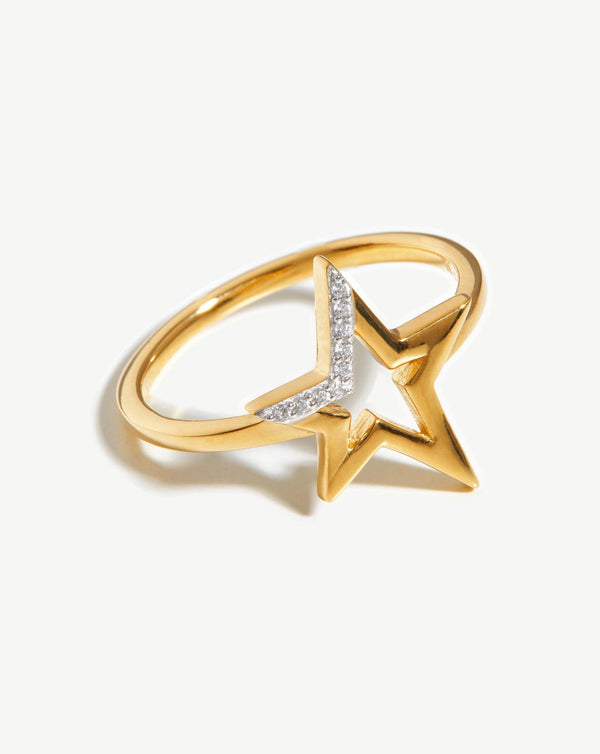 missoma Celestial Pave Star Ring | 18ct Gold Vermeil/Cubic Zirconia