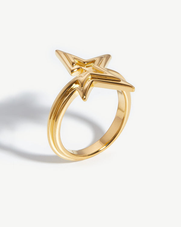 missoma Celestial Ridge Star Ring | 18ct Gold Vermeil