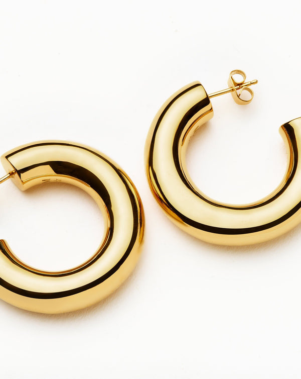 Missoma Chubby Large Hoop Earrings | 18ct Gold Plated