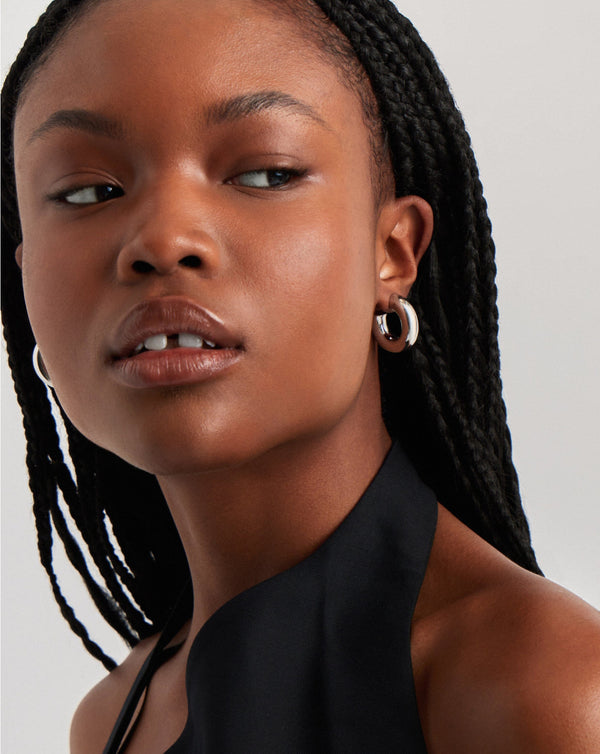 Missoma Chubby Medium Hoop Earrings | Sterling Silver