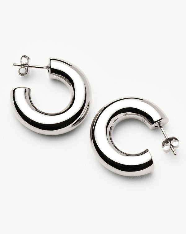 Missoma Chubby Medium Hoop Earrings | Sterling Silver