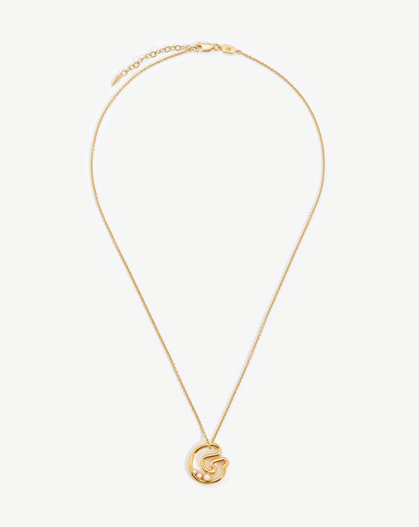 Missoma Chubby Pearl Initial Pendant Necklace - G | 18ct Gold Vermeil