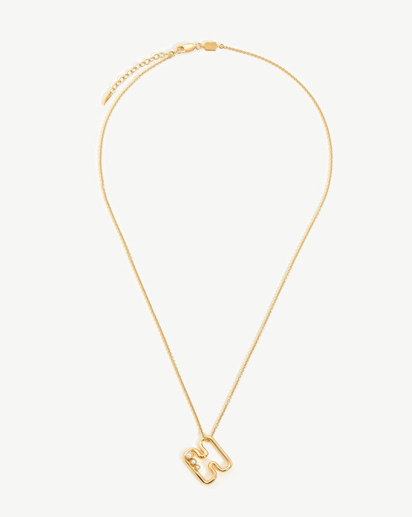 Missoma Chubby Pearl Initial Pendant Necklace - H | 18ct Gold Vermeil
