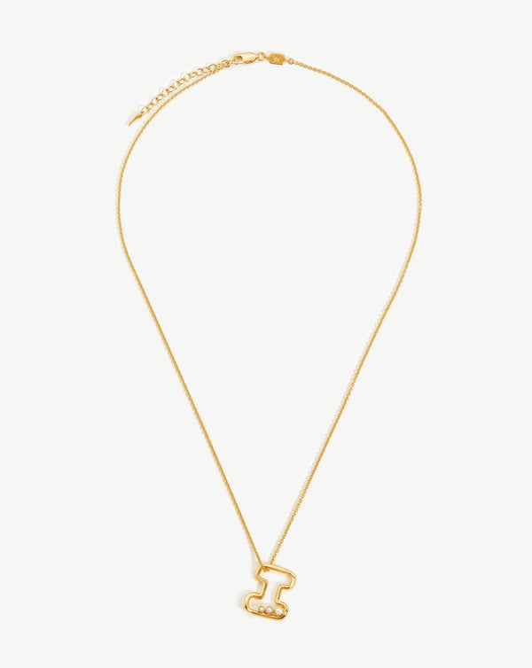 Missoma Chubby Pearl Initial Pendant Necklace - I | 18ct Gold Vermeil