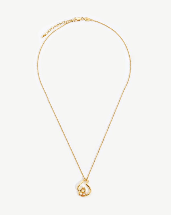 Missoma Chubby Pearl Initial Pendant Necklace - J | 18ct Gold Vermeil