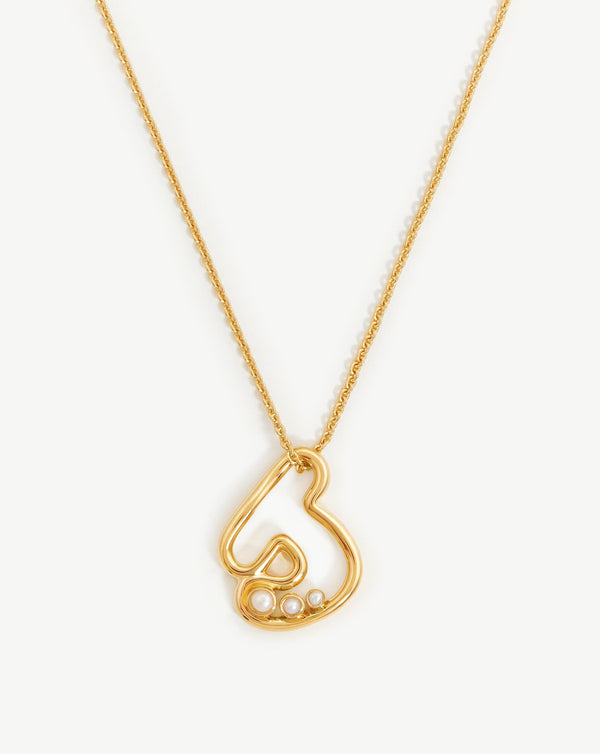 missoma Chubby Pearl Initial Pendant Necklace - J | 18ct Gold Vermeil